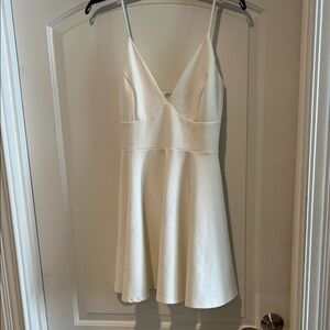 Windsor Cream Spaghetti-Strap V-Neck Mini Dress